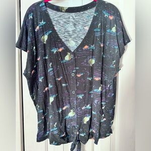 Torrid x Disney Princess Tie front button up tee - Princess and the Frog